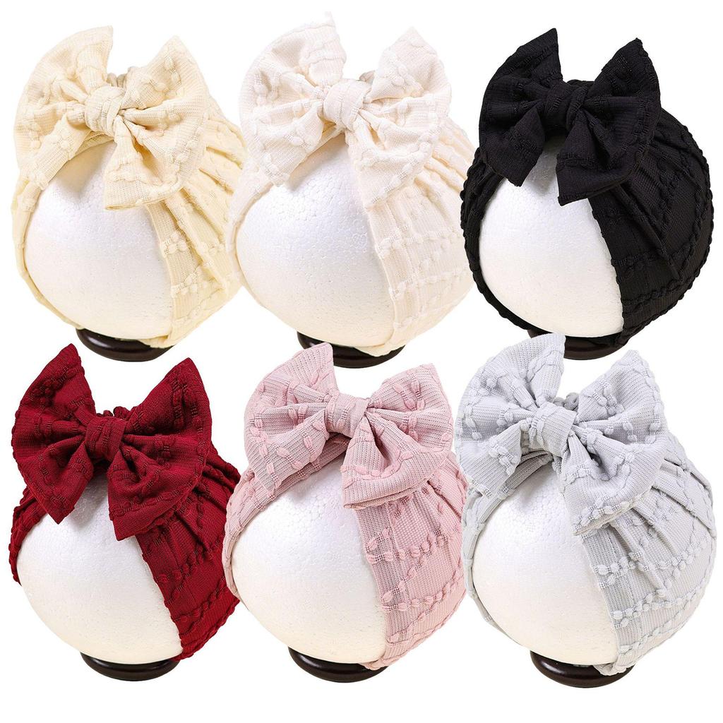 Chapeau Bébé Traversant Noeud - Mignon Chapeau Fleur Bébé avec Design Couleur Unie