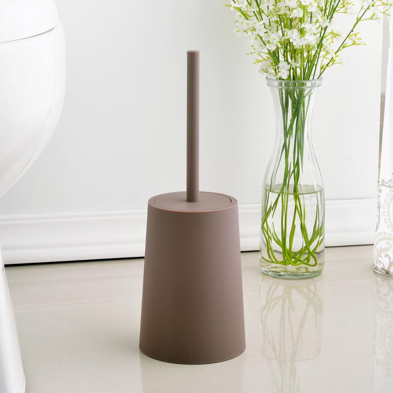 Eco-friendly Toilet Brush Set, Plastic with Base for Toilet and Toilet, Silicone Long Handle Cleaning Brush Easy To Store