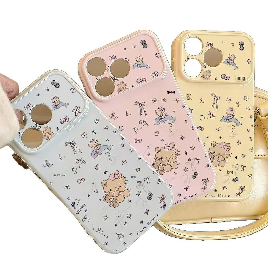 Little Bear KT Cat Drop-Proof Phone Case for Apple 11 To 17 Pro Max, Full Coverage for 12, 13, 14, 15 Plus, 16 Pro.