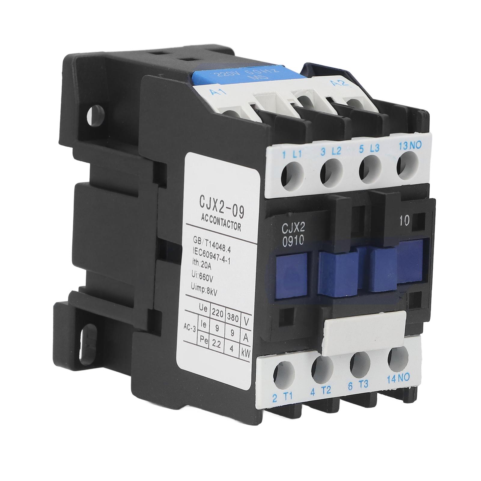 

AC Contactor Coil NO for Motor Power Supply Controls Indicators CJX2‑0910 50HZ 9A