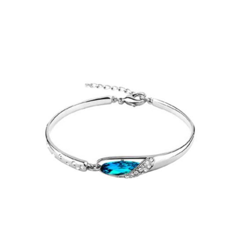 Regalo di gioielli braccialetto braccialetto a catena con fascino strass blu elegante scarpa in vetro