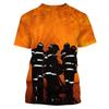 Summer Round Neck 3D Firefighter Print Top Fashionable Casual Short Sleeved Men's T-shirts