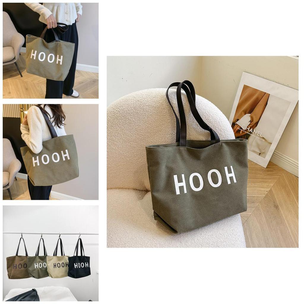 Trendy Large Capacity Shoulder Bag 2024 Winter New Casual Retro Study Tote Bag