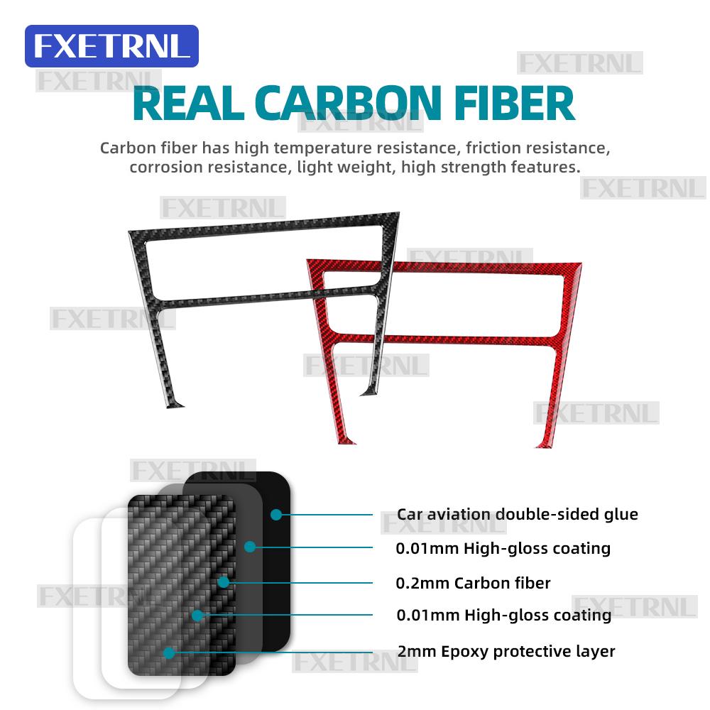 Real Soft Carbon Fiber Center Console AC Control Panel Frame Sticker for Volkswagen Polo 2018 2019 2020 2021-2026 Interior Trim