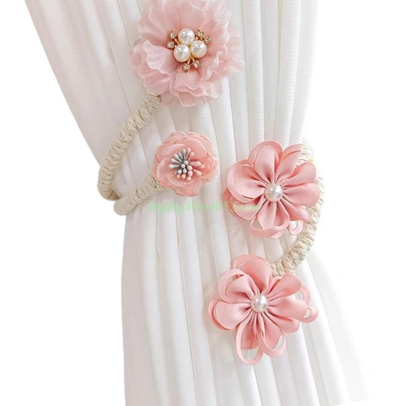 24TE Artificial Flower Curtain Clip Flexible Window Drapery Holdback for Living Room