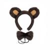 Furry Brown Bear Ears Headband Set for Costume Party Theme Events