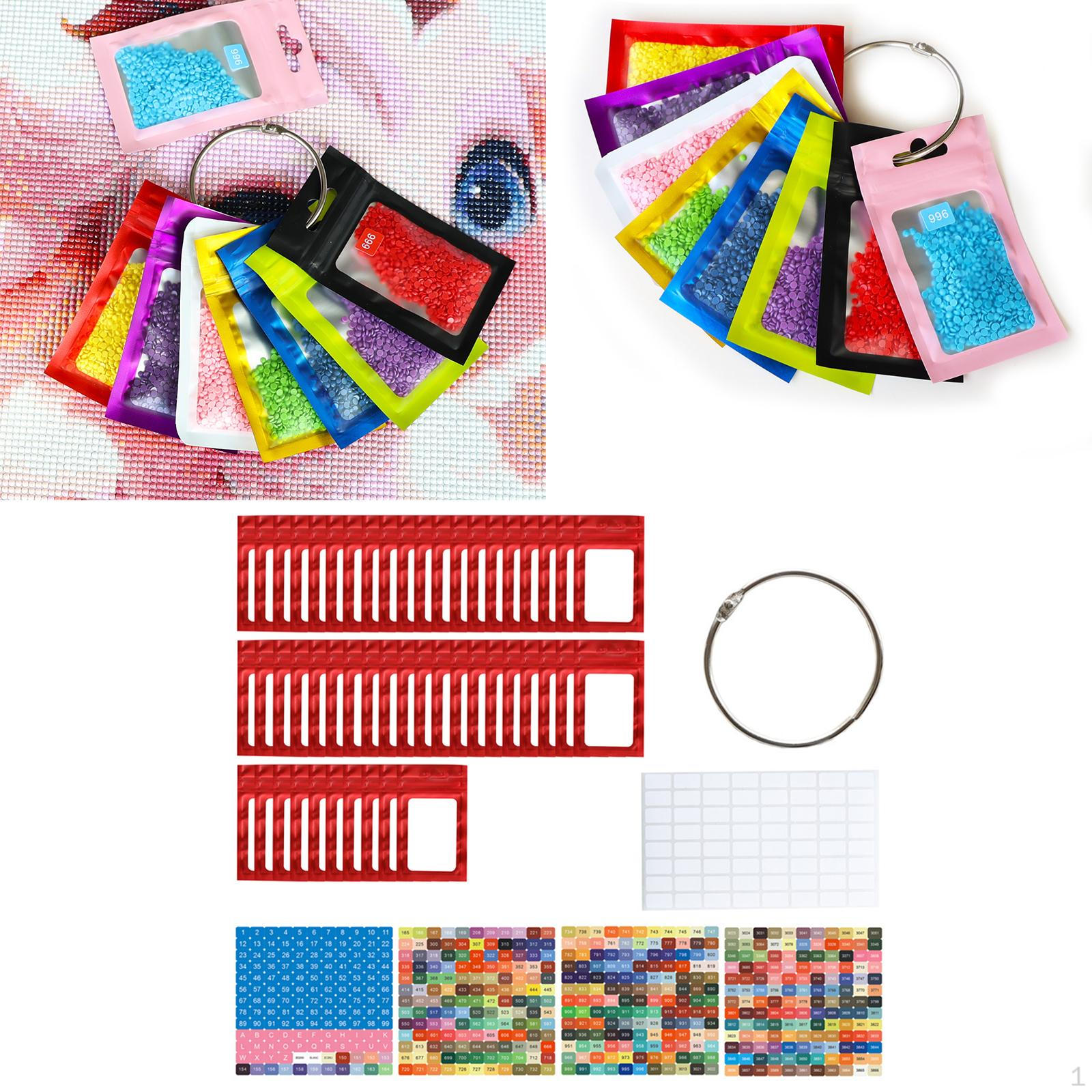 

50 упаковок прозрачных пакетов для хранения страз и бусин с самозапечатывающимся замком красный