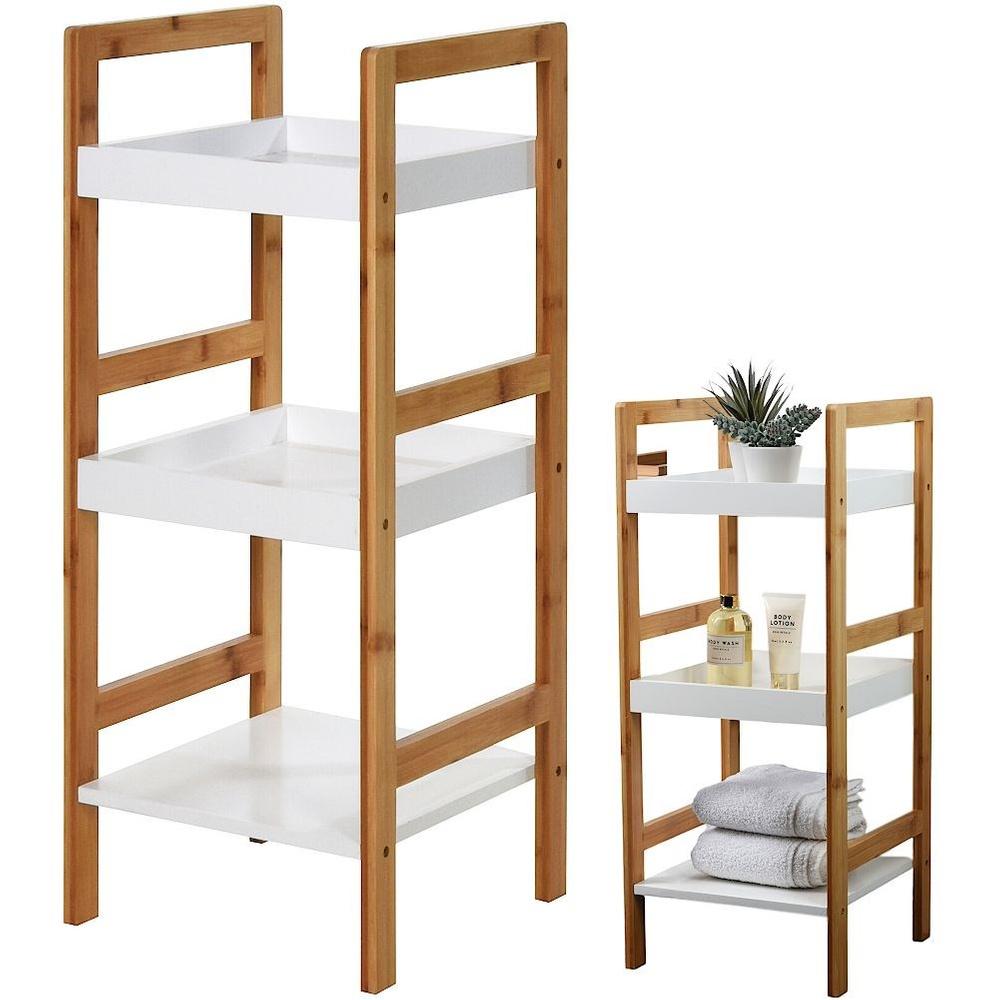 3-tier bamboo bathroom shelf 30x30x72 cm