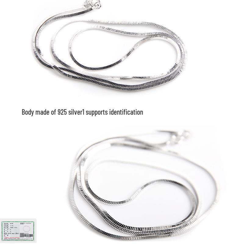 Unisex Sterling Silver Snake Chain: Minimalist Hip Hop Choker