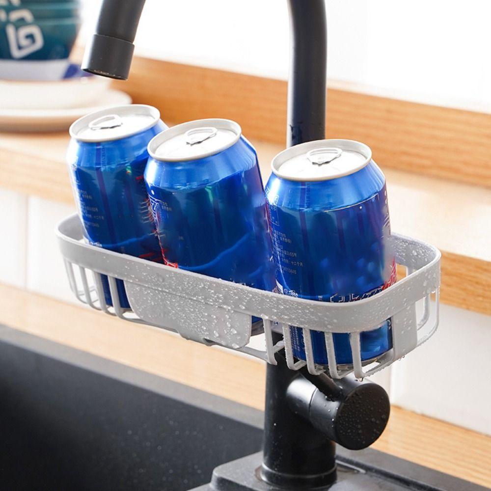 Adjustable Faucet Holder No Drill Sponge Storage Durable Sink Drain Rack  Bathroom Kitchen