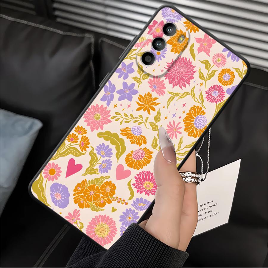 Cartoon Flower Art Case for Motorola Moto G52 G60s G22 Edge40 Edge 20 Pro 30 Lite G50 G51 G73 G53 G30 G71 G32 Phone Cover