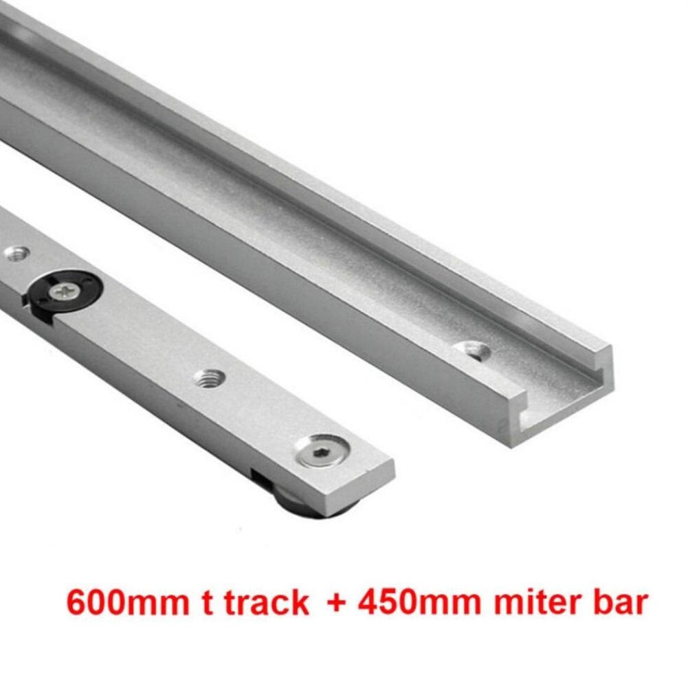 Juego de Rastril y Barra de Inglete de Aleación de Aluminio de Grado Profesional para Sierra de Mesa