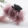 Rhinestone Grab Clip Hairpin Three-Dimensional Flower Head Clip Fashion Fabric Headgear  Women
