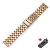 Stainless Steel Watchband Metal Watch Band Premium Solid Polished Bracelet Straps Curved End 24mm 23mm 22mm 21mm 20mm 19mm 18mm
