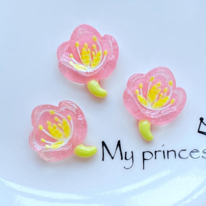 

10Pcs New Cute Mini Luminous Transparent Lotus Flat back Resin Cabochons Scrapbooking DIY Jewelry Craft Decoration Accessorie