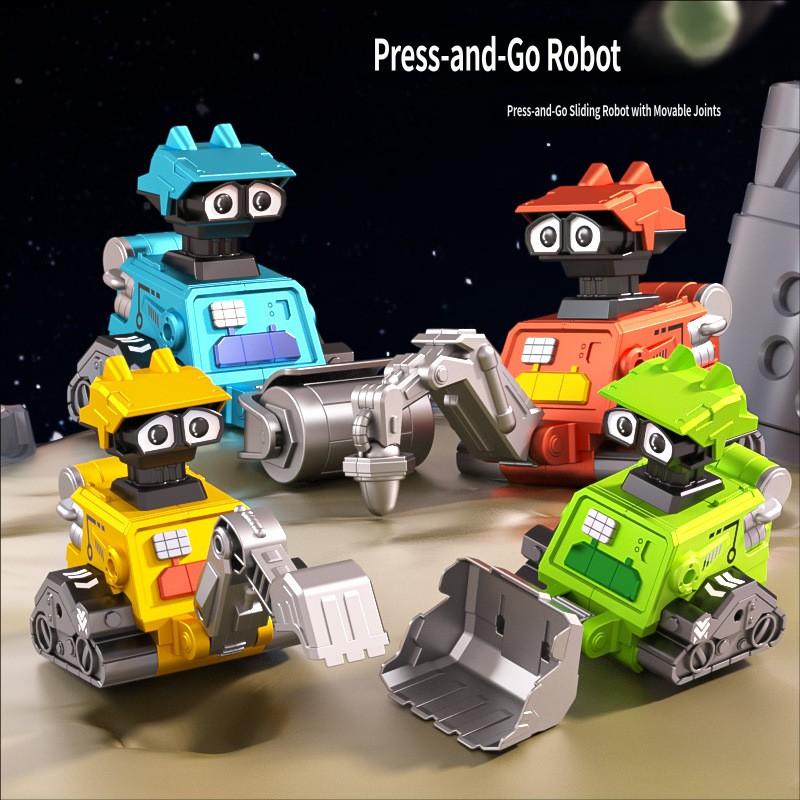 Moon Exploration Engineering Team Press Vehicle Inertia Cartoon Mini Car Baby Toddler Educational Interactive Toys Kids Gift