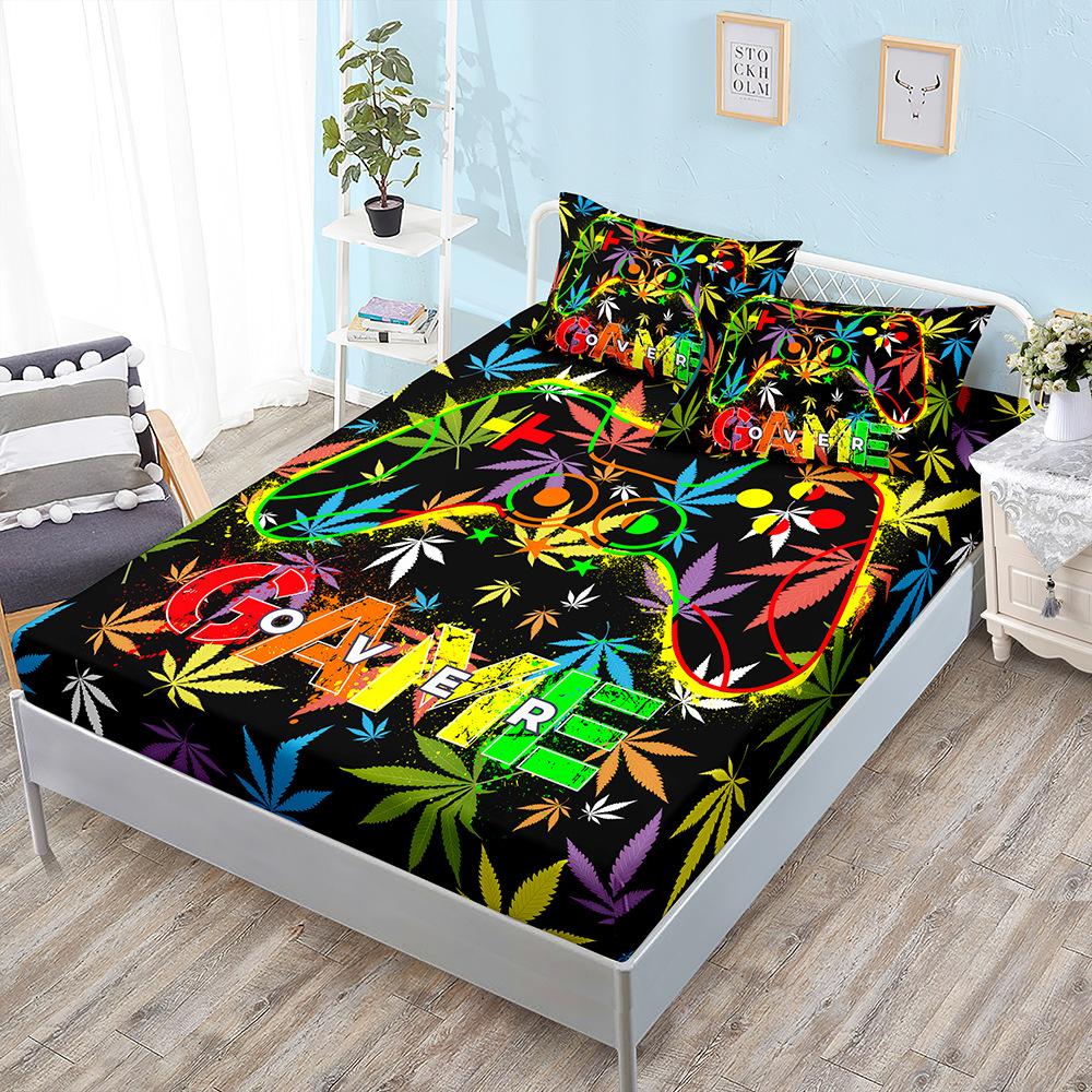 E-Sports Gamepad Kit, Bed Hat Three-Piece Set, Bed Cover, Pillowcase, Mattress Protective Cover.