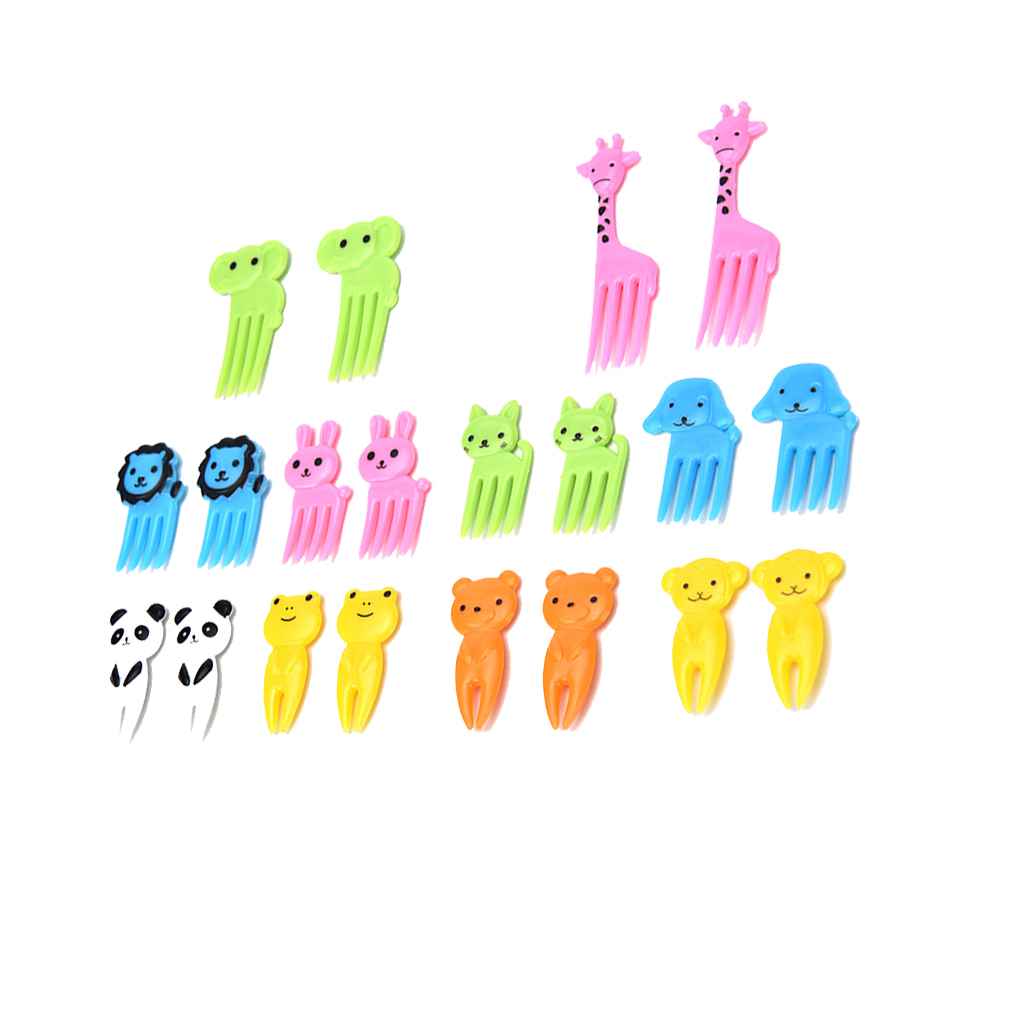 New Cute Mini Reusable Vegetable Toothpicks Cartoon Animal Farm Kids Food Picks Children Fruit Forks