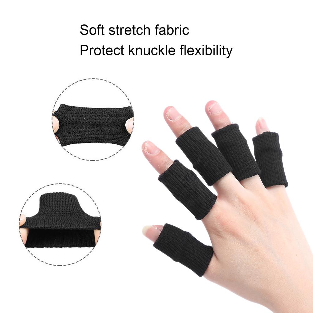 10Pcs Sport Finger Protectors Support Finger Brace Elastic Thumb Sves for Playing Basketball Sports
