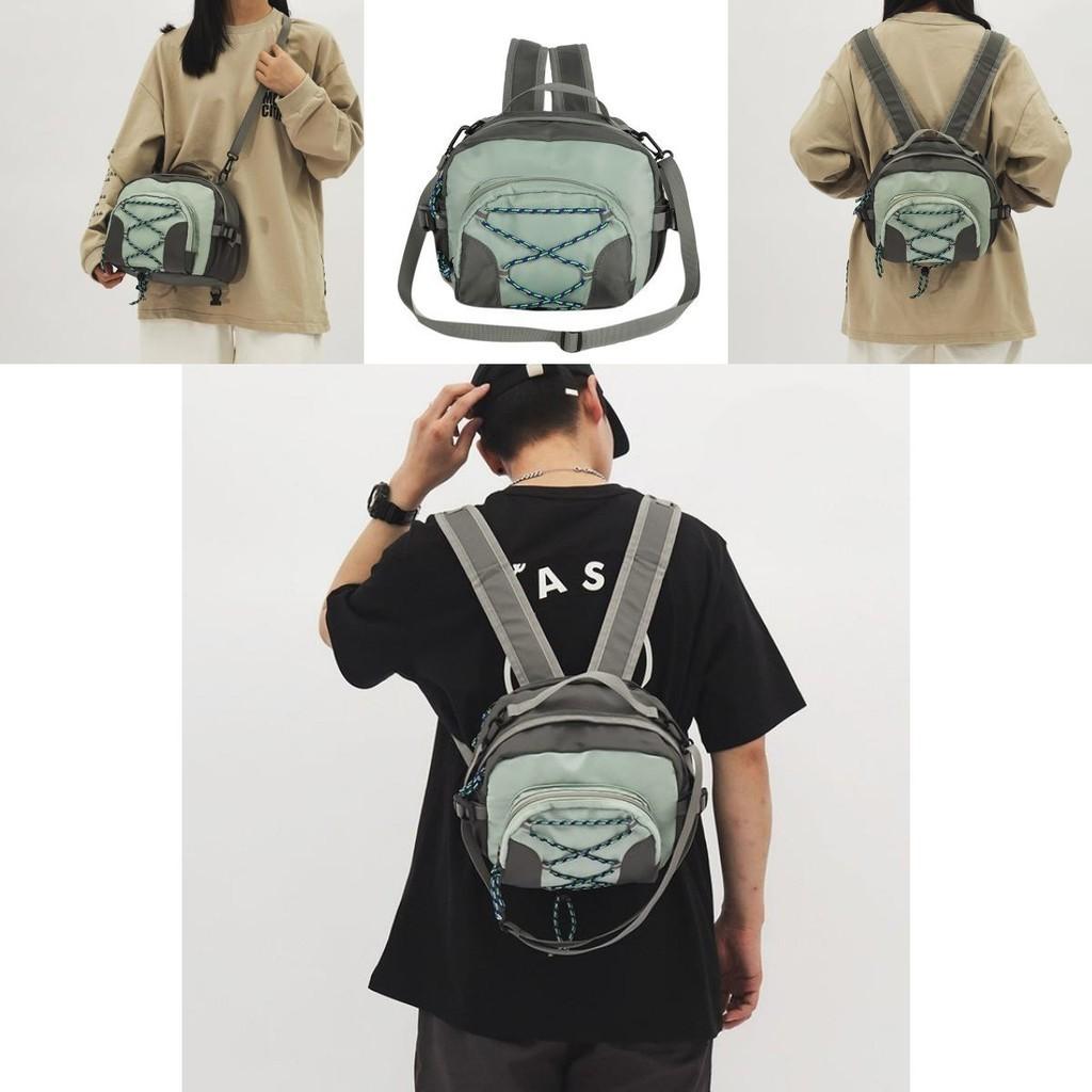 Trendy Street Style Gray Nylon Backpack For Women Casual Single Shoulder Bag