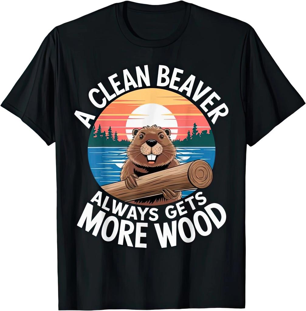 Un Castor Limpio Siempre Tiene la Erección Matutina Chiste Gracioso Regalo Grosero Camiseta