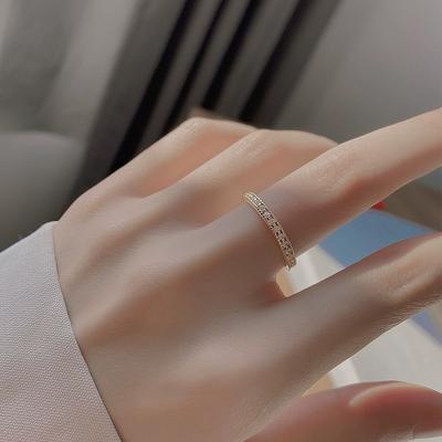 S925 Sterling Silver Design Ring Ins Simple and Light Luxury Niche High Sense Fashion Personality Ring Female