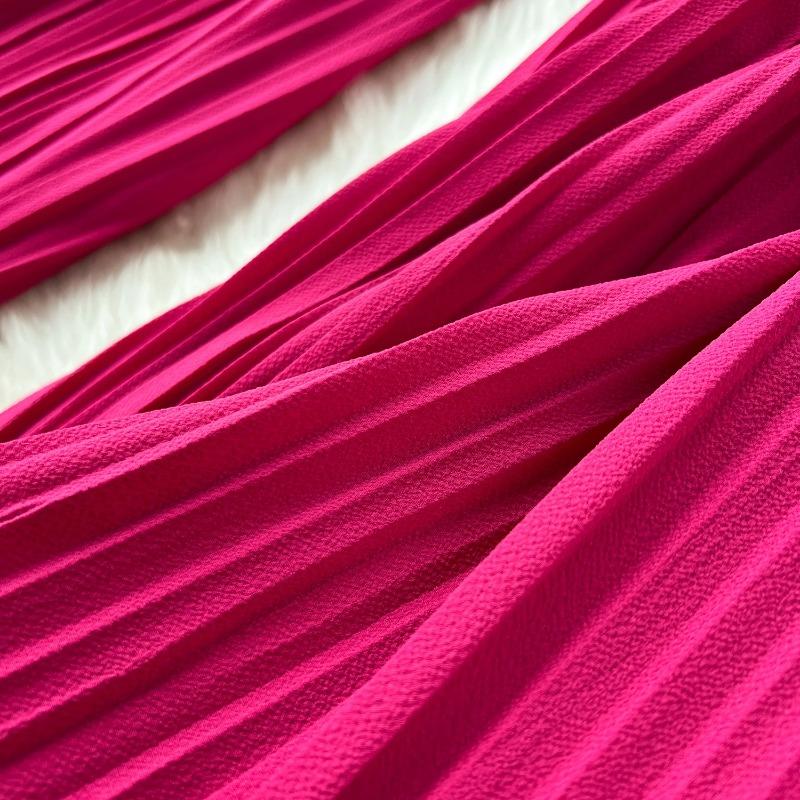 Bandaj Temelleri Rahat Pantolon Kadın Yaz Boy Dökümlü Geniş Bacaklar Pantolon Yüksek Bel Katı Uzun Pilili Pantolon