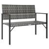VidaXL Banc de jardin à 2 places gris résine tressée 364122
