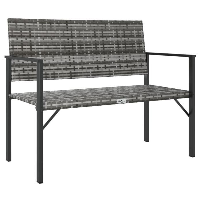 VidaXL Banc de jardin à 2 places gris résine tressée 364122
