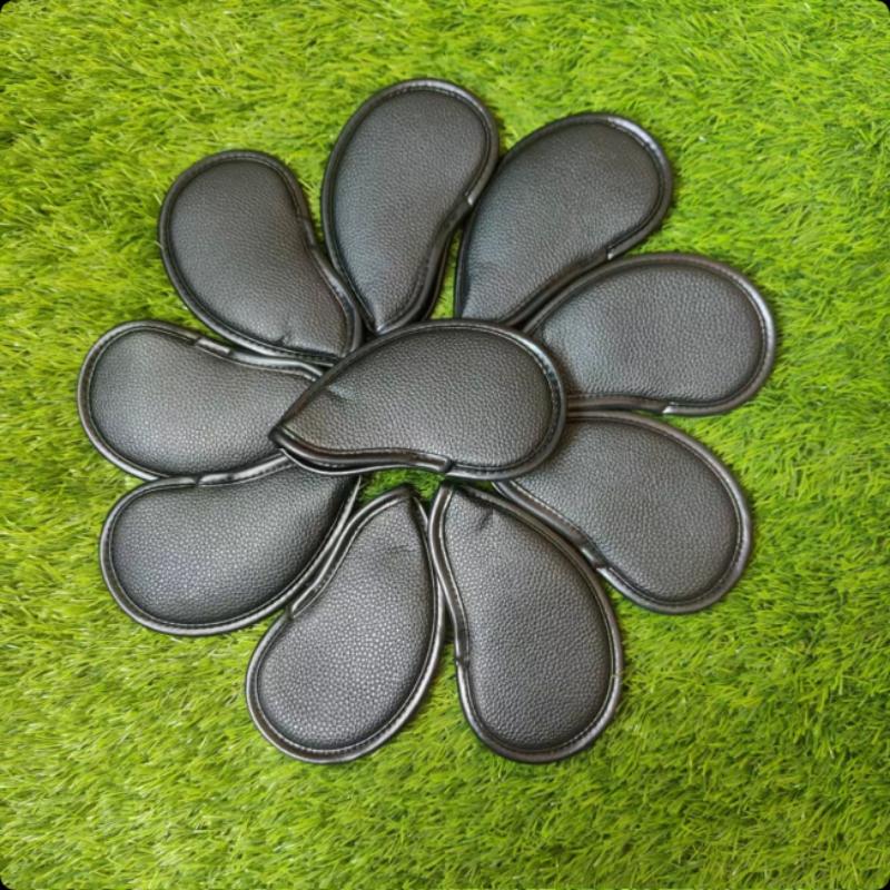 Universal Fit Golf Iron Head Covers 10/12 PCS Set Soft Synthetic Leather Anti-collision Fit All Brands for Golf Hobbyists
