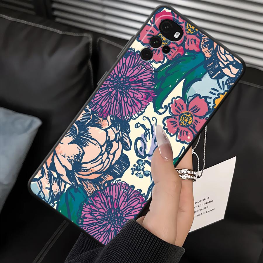 Cartoon Flower Phone Cover Case for Motorola Moto G50 G32 G51 G73 G22 Edge40 Edge 20 Pro 30 Lite G60s G52 G71 G53 G30