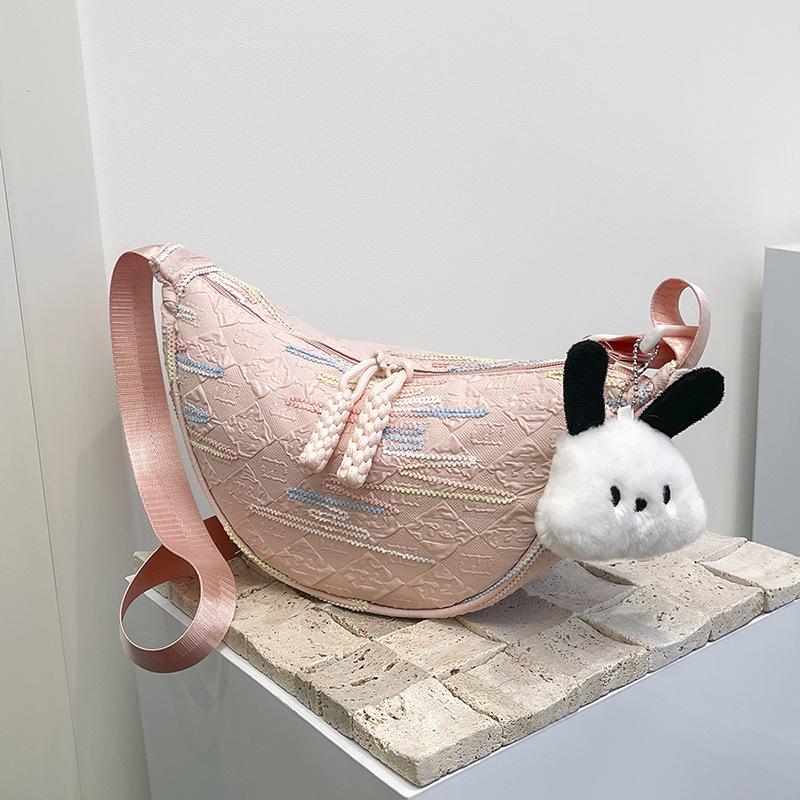 New Foreign Style Commuting Texture Nylon Cloth Dumpling Bag Simple Temperament Fashionable Shoulder Messenger Bag