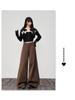 Melard Brown Wide-Leg Jeans: Women's 2026 Spring Loose Drape Casual Pants