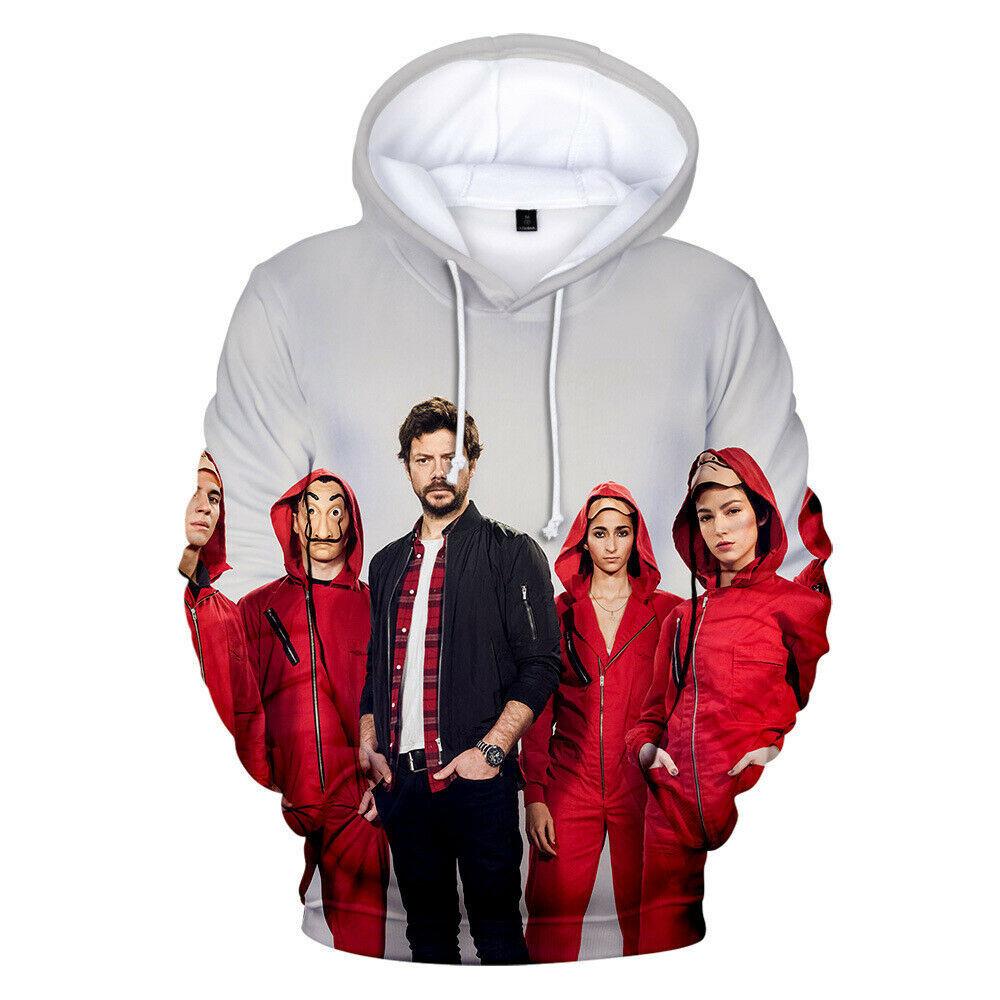 La Casa De Papel 3d Hoodies Sweatshirts Long Sleeve Comfortable Money Heist Pullover