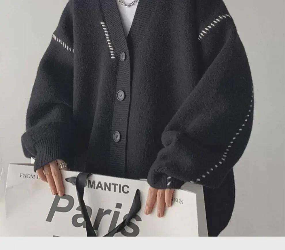 Unisex V-Neck Loose-Fit Knitted Cardigan Sweater