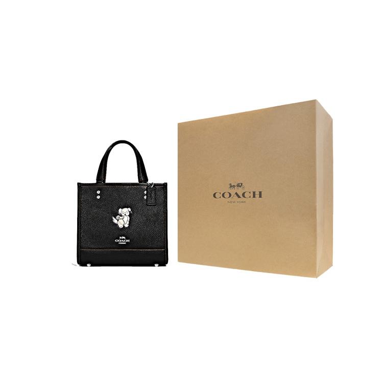 New COACH Dempsey Cow Leather Tote Bag, Shopping Bag, Shoulder Bag, Crossbody Bag, Handbag Trumpets Women's Black CD448-SVM2