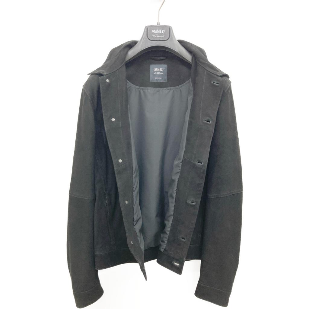 EMMETI Goat Suede JACK CAMO Denim Jacket Jacket 50 blackUsed