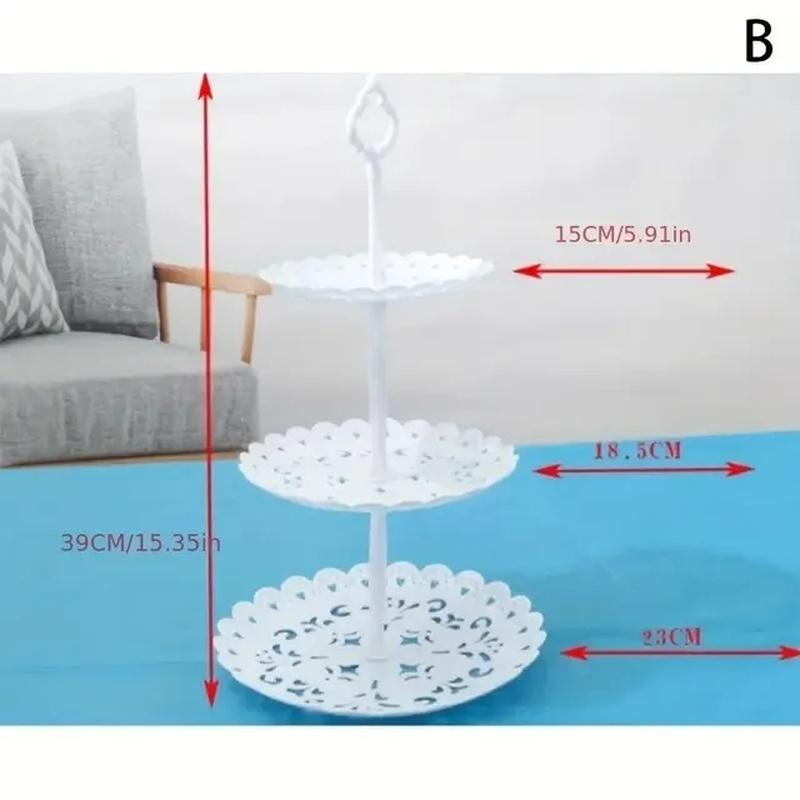 

Стильная трехслойная подставка для фруктов с нежным ажурным узором, уникальная фруктовая тарелка с изысканно оформленным ажурным узором 12 inches