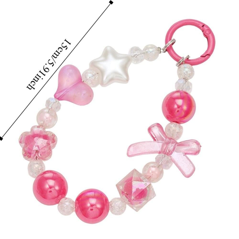 Cartoon Beaded Phone Charm Candy Colored Bag Pendant New Phone Wrist Strap  Phone Accessories