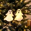 Versatile Lighted Ornament for Parties Cute Ghost LED Decorative Light, Christmas Tree Topper Light with Warm Soft Desktop Night Halloween Party Glow,
