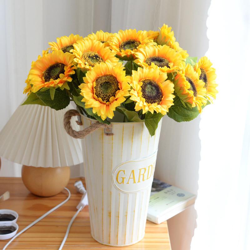 Simulated Single Artificial Sunflower For Home Decoration Flower Prop Shooting