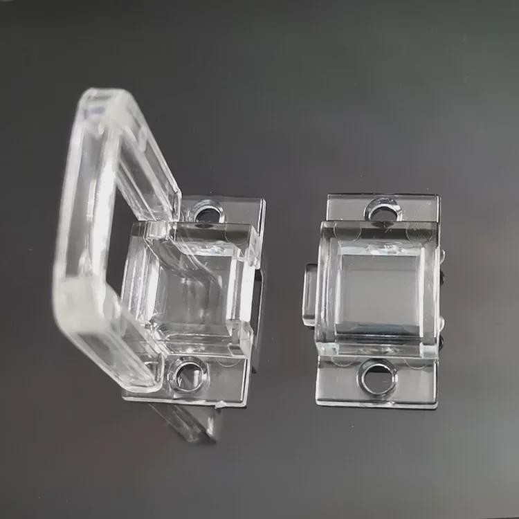 Transparent Acrylic Adhesive Lock: Punch-Free Organic Glass Door Lock, Strong Pet Door Protection.