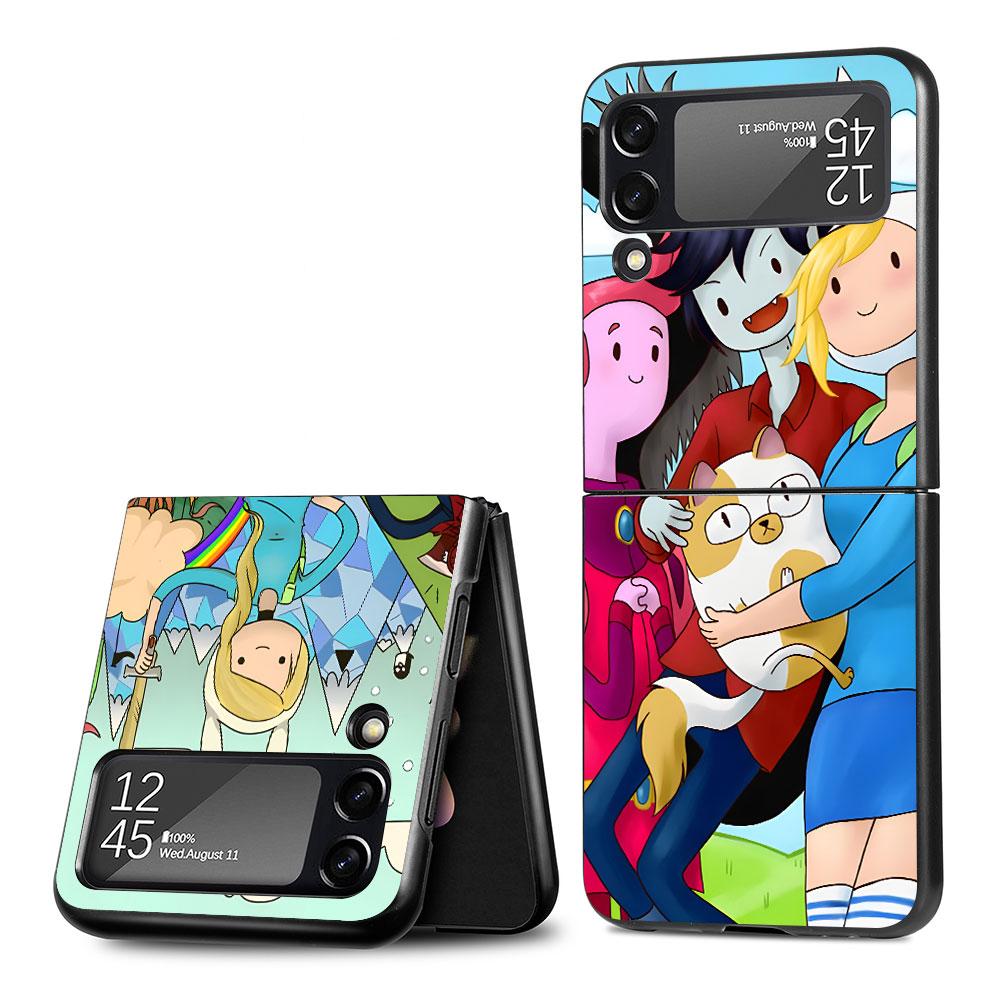 Adventure Fionna & Cake Time Case for Samsung Galaxy Z Flip4 Flip3 5G PC Hard Phone Shell Z Flip 4 3 Black Zflip4 Zflip3 Cover