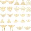 SUNNYCLUE 1 Box 24Pcs 12 Styles Gold Butterfly Connector Charms Brass Link Charm Bulk Metal Hollow Butterflies Moth 2 Holes Connectors Charm for