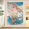 Anime Chobits Kawaii Cartoon Twins Girls Tapestry Art Printing Japanese Wall Tapestry Anime Wall Hanging Home Decor