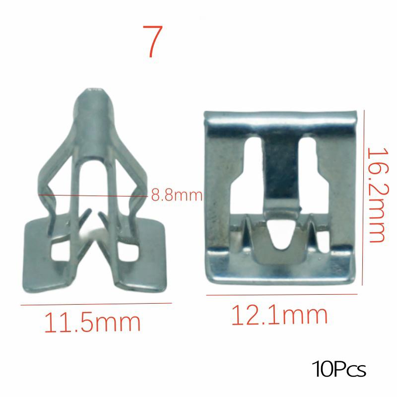 10 Pezzi Fermo Rivetto Fastener a U Universale per Console Centrale Cruscotto Auto Clip Metalliche per Pannelli Trim Auto