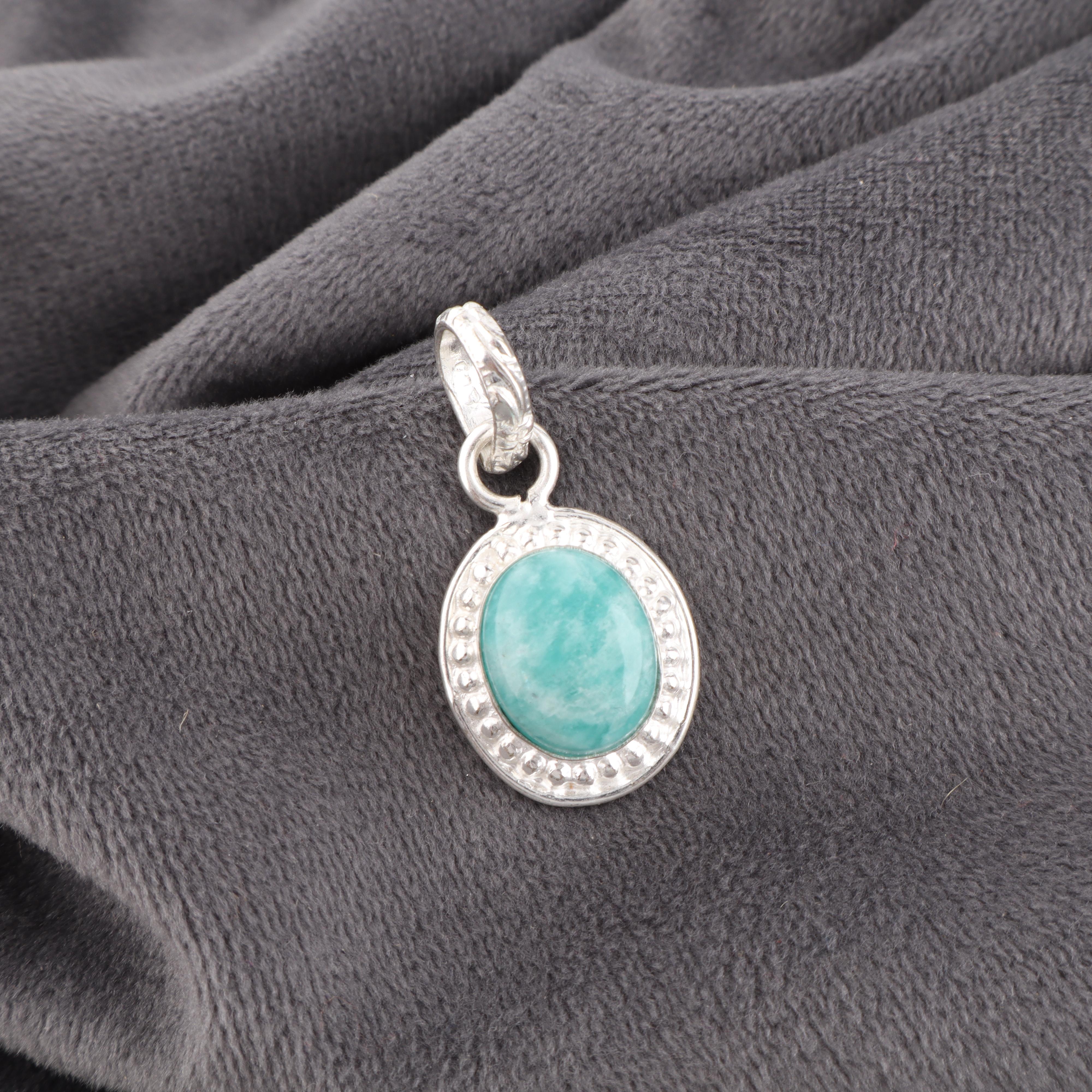 

Украшения из амазонита, кулон из стерлингового серебра 925 пробы, великолепный серебряный кулон ручной работы для свадебного подарка 1.20 Inches зелёный