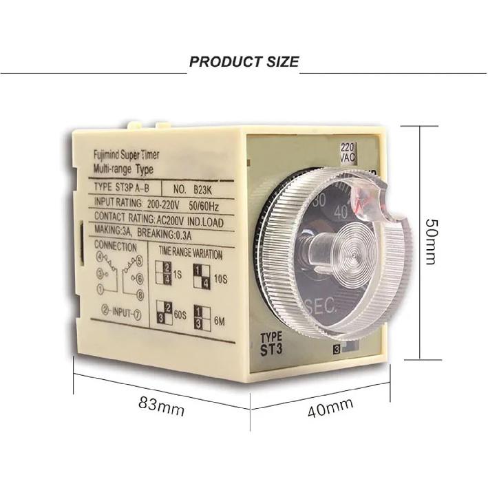 AC 220V Delay Timer Time Relay JSZ3A-B A C D 220V 24V 10S 60S Minute with Base(220V)