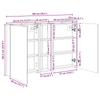 Bathroom Cabinet Set 3 Pcs 100 X 10.5 X 60.5 Cm Engineered Wood
