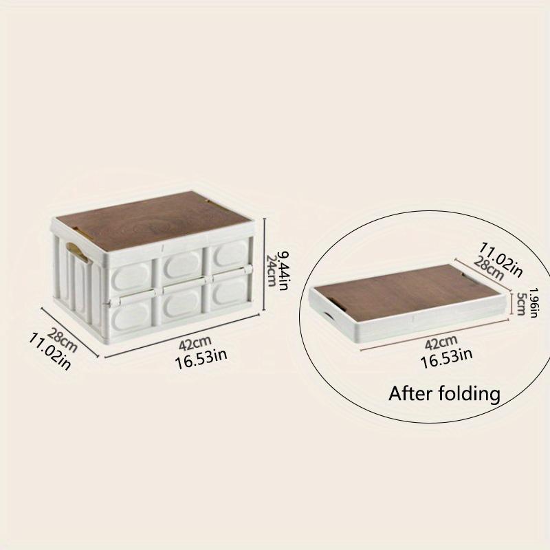 42*28*24cm1Stk. Haushalts- & Camping-Faltaufbewahrungsbox mit Holzdeckel, multifunktionale Outdoor-Aufbewahrungsbox für Kleinteile für Camper.